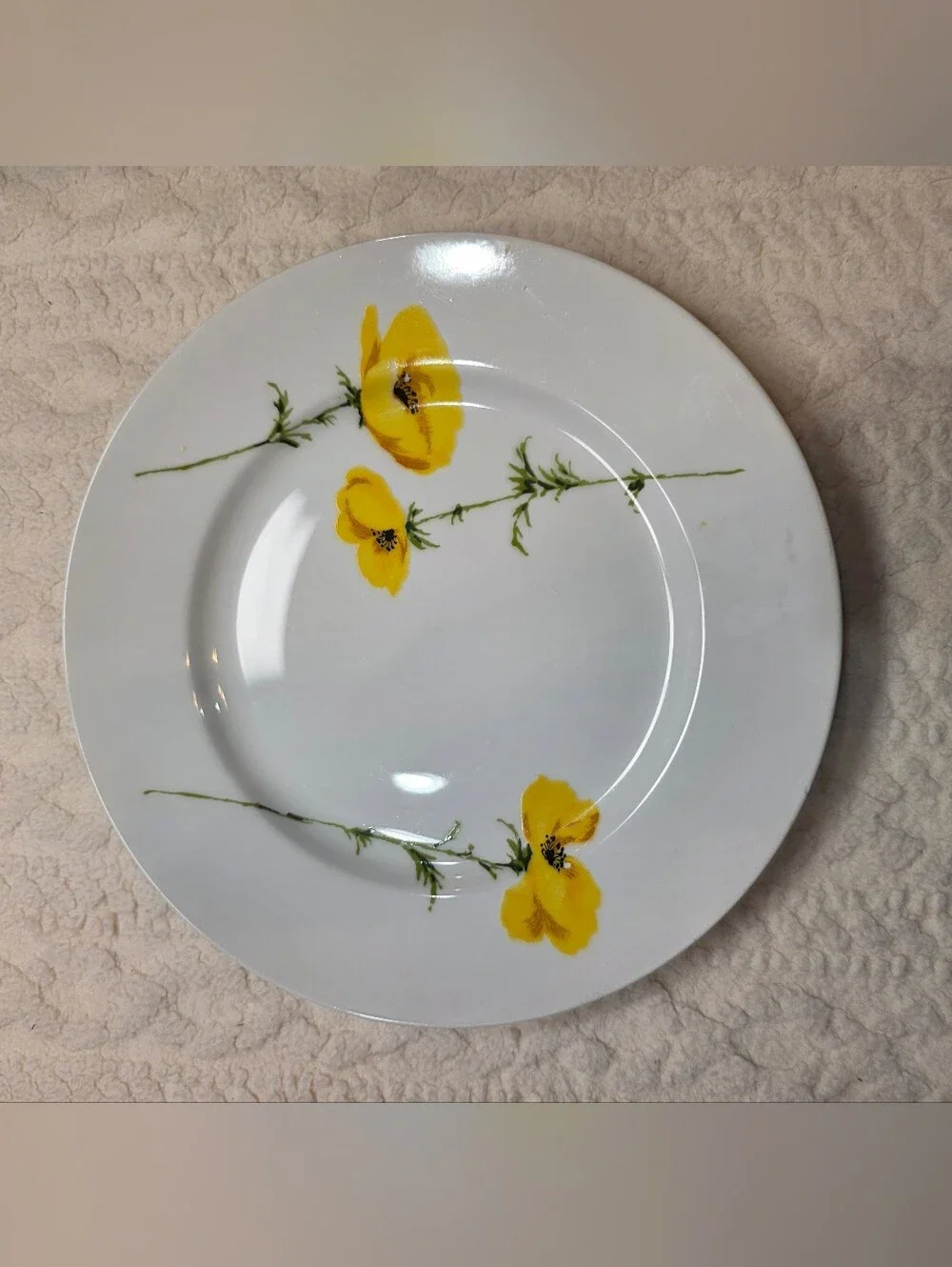 Cotillion Nancy 3823 Japan Yellow Poppy Floral Dinner Plate Vintage